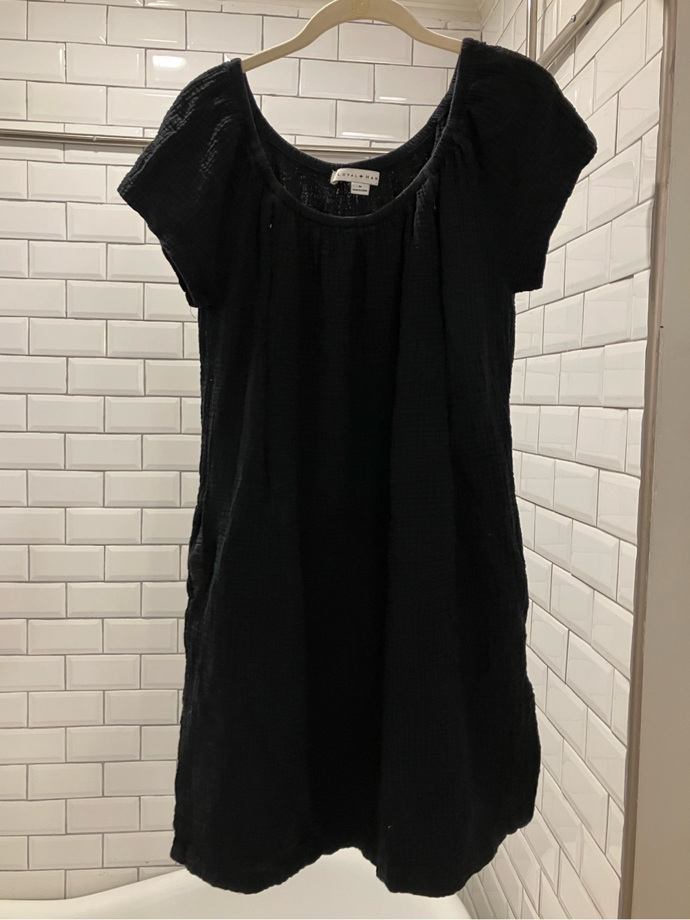 NURSING Loyal Hana Black Short Sleeve Scoop-Neck Mini Dress